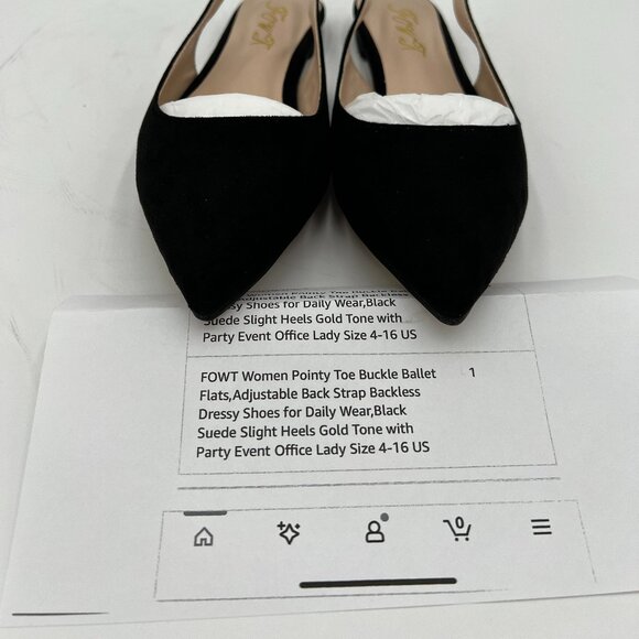 Black Suede pointy toe flats - Picture 3 of 7